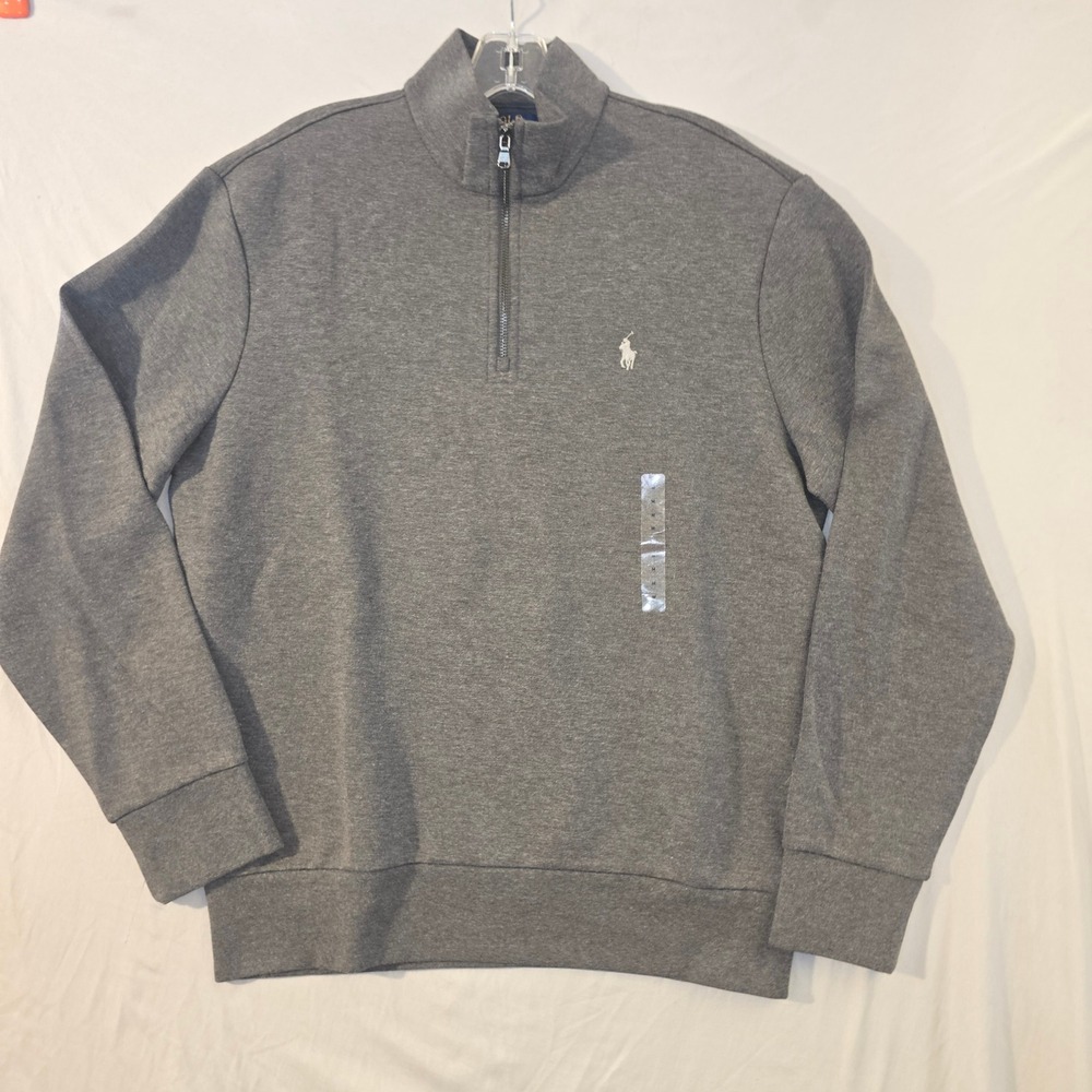 Polo Ralph Lauren Quarter Zip Pullover Size M Mens Grey Heathered Sweatshirt
